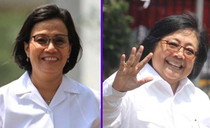 Sri Mulyani Indrawati (kiri) dan Siti Nurbaya. (Foto:Ngopibareng/Asmanu)