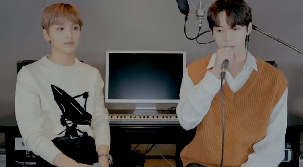 Doyoung dan Haechan NCT 127 cover lagu Cinta Luar Biasa milik Andmesh Kamaleng. (Foto: YouTube NCT Music)