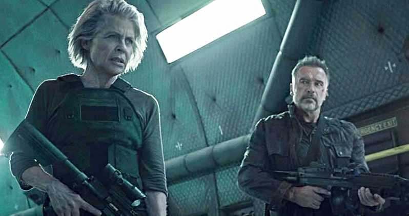 Adegan Linda Hamilton dan Arnold Schwarzenegger di film Terminator: Dark Fate. (Foto: Parampunt Picture)