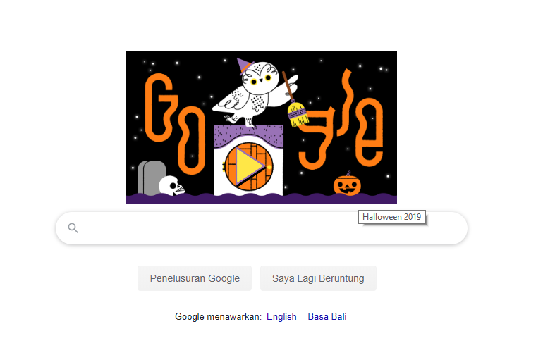 Tampilan Google Doodle di perayaan Halloween, Kamis 31 Oktober 2019. (Foto: Google)