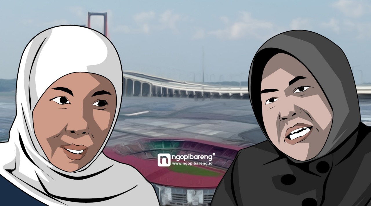 Ilustrasi stadion baru yang berada di tepi Suramadu