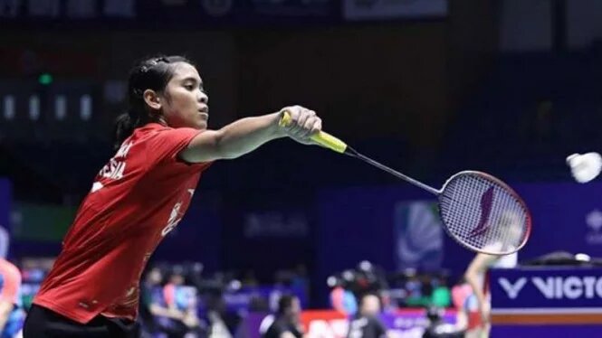 Tunggal Putri Indonesia, Gregoria Mariska Tunjung kalah oleh tunggal nomor 1 dunia. (Foto: PBSI)