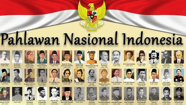 Daftar pahlawan nasinonal. (Foto: Istimewa)