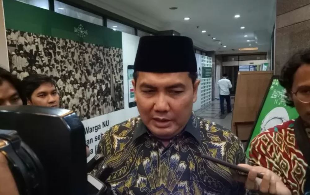 Sekjen PBNU Helmy Faishal Zaini saat memberi keterangan pada pers. (Foto; Istimewa)