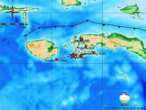 Titik pusat gempa di Ambon. (Foto: twitter @bmkg) 