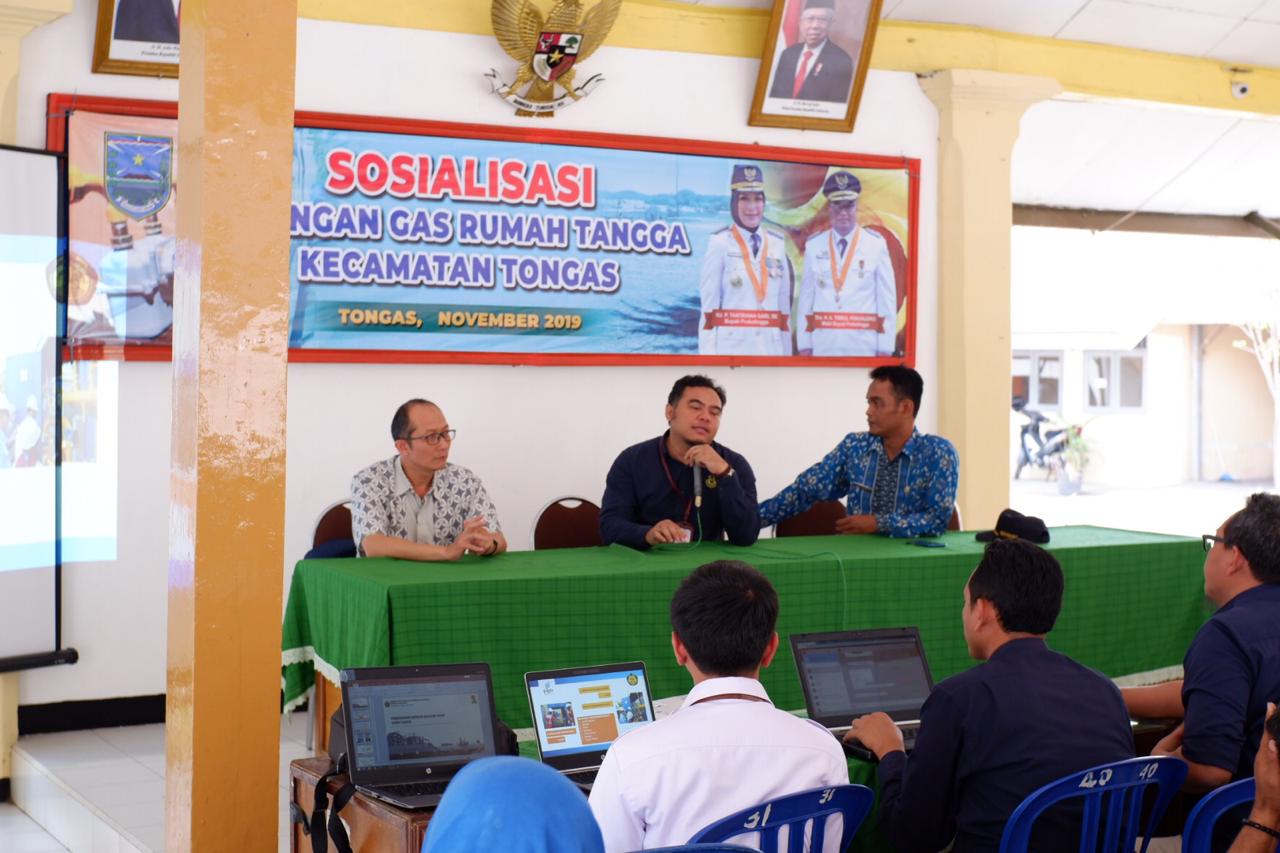 Sosialisasi jaringan gas rumah tangga di Kecamatan Tongas oleh pihak PGN. (Foto: Faiq/Ngopibareng.id)