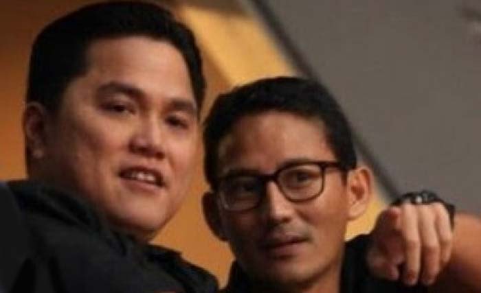 Sandiaga Uno dan Erick Thohir. (Foto:Dok.)