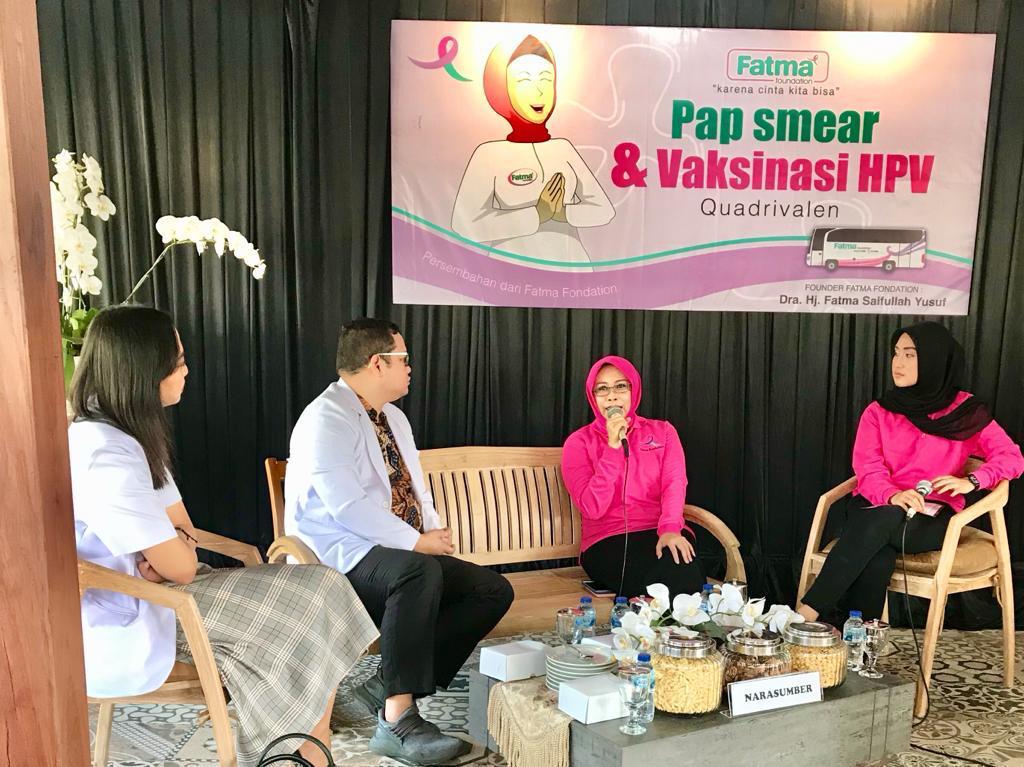 Penyuluhan pap smear dan vaksinasi HPV yang digelar Fatma Foundation. (Foto: Fatma Fondation)