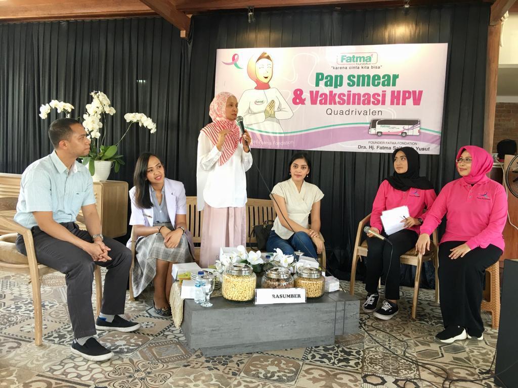 Penyuluhan pap smear dan vaksinasi HPV yang digelar Fatma Foundation. (Foto: Fatma Fondation)