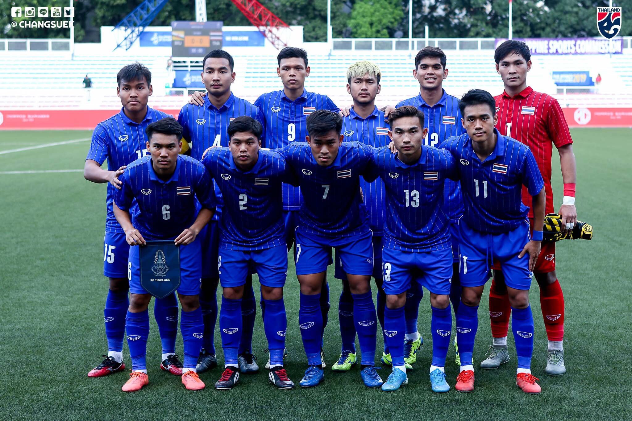 Timnas Thailand U-22. (Foto: Twitter @Changsuek_TH)