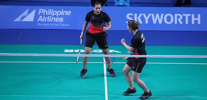 Ganda Indonesia Fadia/Ribka. Tim beregu putri bulu tangkis Indonesia tantang tim kuat, Thailand, di final SEA Games. (Foto: Twitter/@INABadminton)