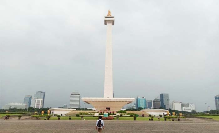 Monumen Nasional (Monas) kembali dibuka untuk umum pasca ledakan, Selasa. (Foto:Antara)