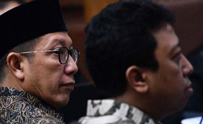 Mantan Menteri Agama Lukman Hakim Saifuddin (kiri) dan Romahurmuziy. (Foto:INews)