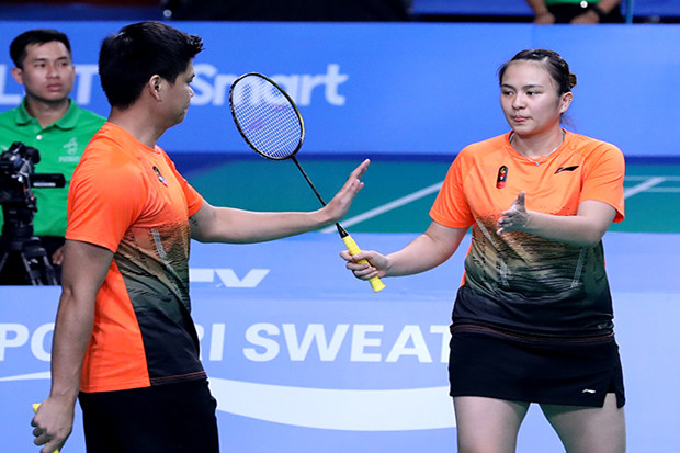 Ganda Campuran Praven Jordan/Melati Daeva meraih medali emas di SEA Games 2019 Philipina. (Foto: PBSI)