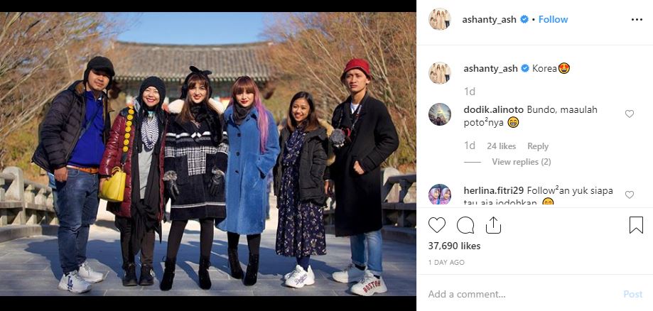 Unggahan foto Ashanty liburan ke Korea Selatan. (Foto: Instagram @ashanty_ash)