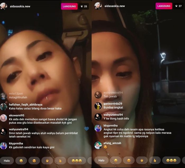 Aida Saskia melakukan percobaan bunuh diri saat live di Instagram. (Foto: Instagram Aida Saskia)