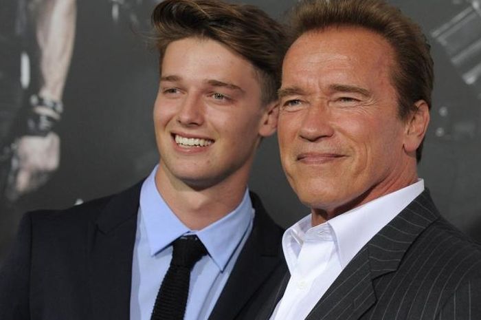 Arnold Schwarzenegger bersama putranya, Patrick Schwarzenegger. (Foto: Metro.co.uk)