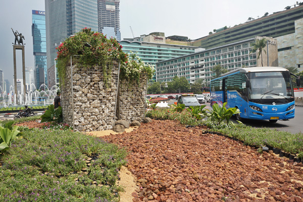 Instalasi batu gabion. (Foto: Dok, Pemprov DKI Jakarta)