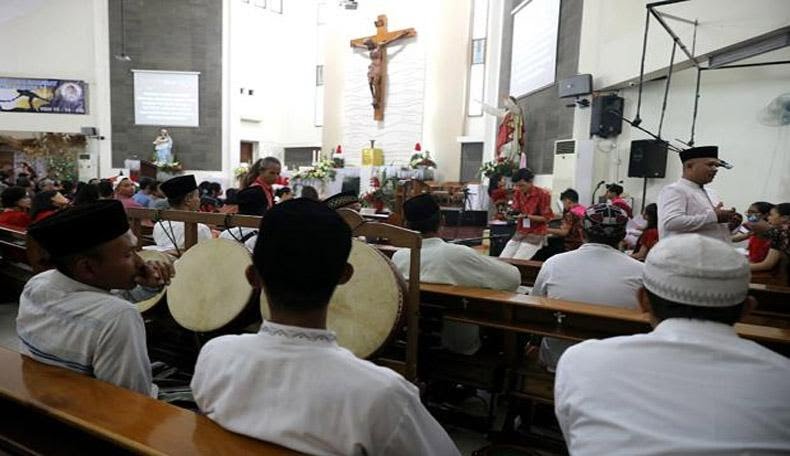 Natal di Gereja Katolik Mater Dei, Kelurahan Lamper Kidul, Kota Semarang, Rabu, 25 Desember 2019. (Foto: Humas Prov Semarang)