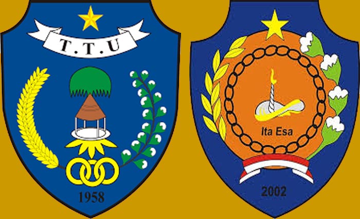 Logo dua kabupaten di NTT yang gagal tetapkan APBD 2020, Kabupaten Timor Tengah Utara (kiri) dan Rote Ndao. (Ngobar)