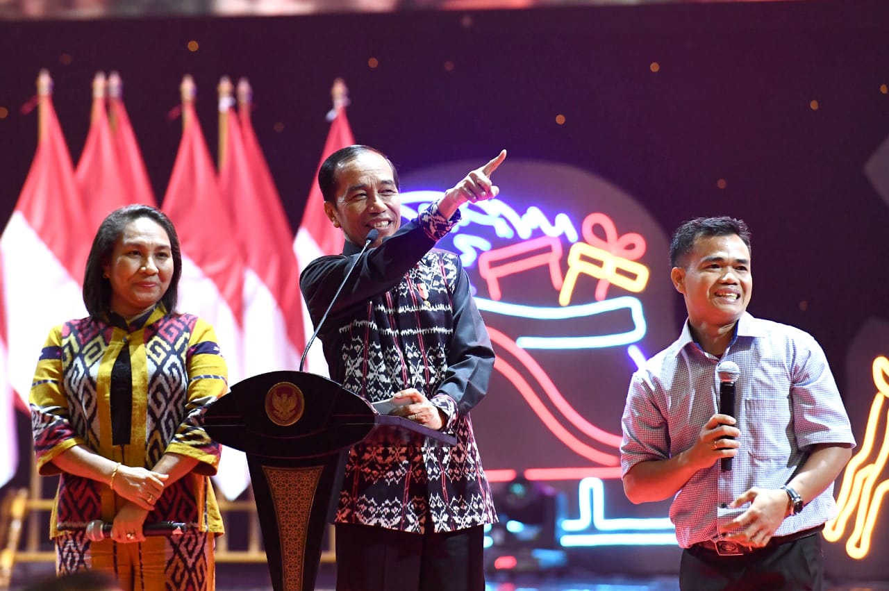 Presiden Joko Widodo pada perayaan Natal nasional di Sentul Bogor. (Foto: Setpres)