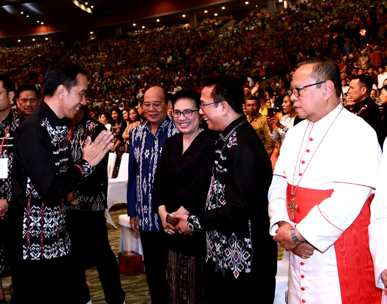 Presiden Joko Widodo pada perayaan Natal nasional di Sentul Bogor. (Foto: Setpres)