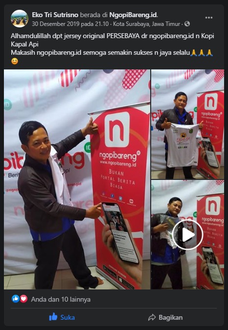 Eko Sutrisno membagikan fotonya ke story akun Facebook pribadinya. (Foto: tangkapan layar) 