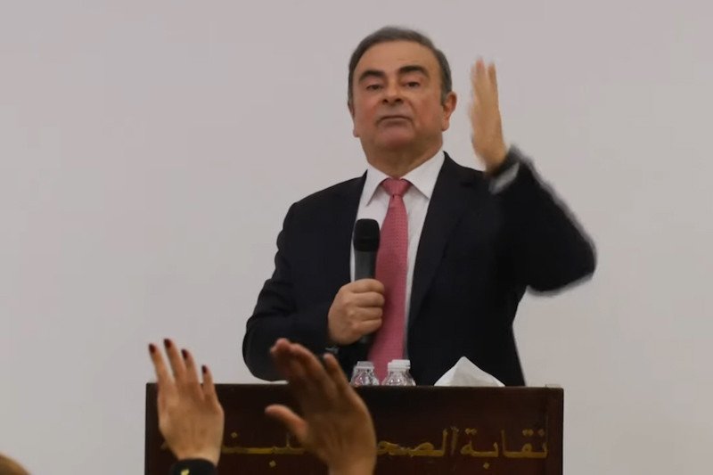 Mantan bos Nissan Carlos Ghosn dalam konferensi persnya di Beirut, Libanon, Rabu, 8 Januari 2020. (Foto: YouTube)