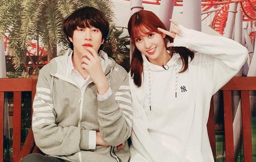 Pasangan kekasih Heechul Super Junior dan Momo TWICE. (Foto: Instagram/kimheenim)