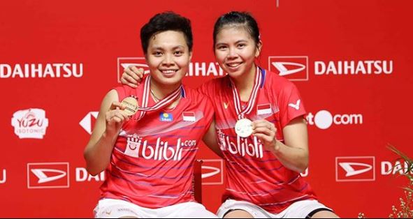 Ganda putri Indonesia Greysia Polii/Apriyani Rahayu. (Foto: Instagram @badminton.ina)