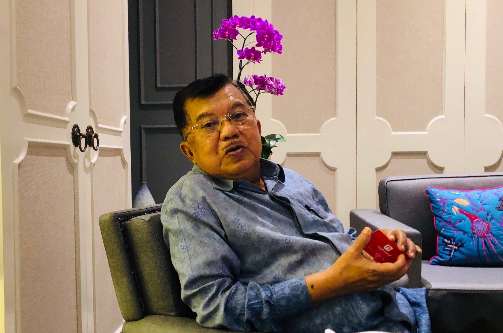 Jusuf Kalla saat wawancara khusus dengan ngopibareng.id.