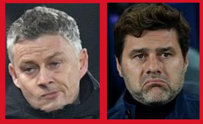 Pelatih MU Ole Gunnar Solksjaer  (kiri), dan Mauricio Pochettino yang diminta fans. (Foto: Reuters/Ngopibareng