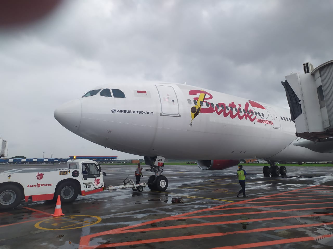 Pesawat Batik Air yang diberangkatkan ke Wuhan, China. Pesawat membawa serta 30 tenaga medis dan 19 kru. (Foto:LionAir/ngoopibareng.id)