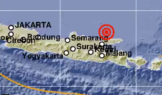 Pusat gempa Bangkalan, Jawa Timur. (Foto: BMKG)