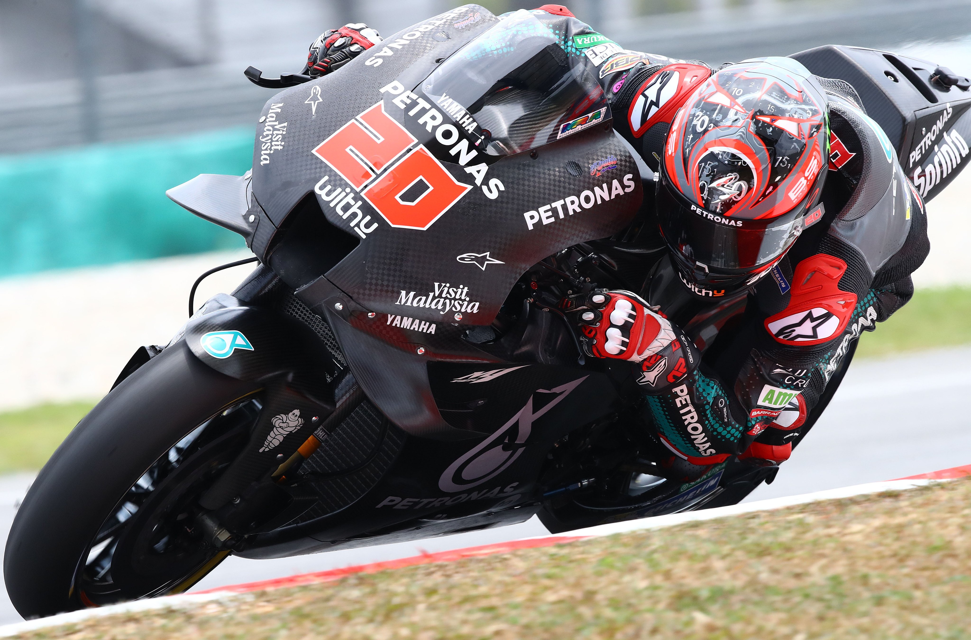 Pembalap Petronas Yamaha Fabio Quartararo menjadi pembalap tercepat pada tes pramusim hari terakhir di Sirkuit Sepang, Malaysia. (Foto: Twitter sepangracing