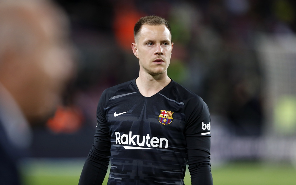 Gawang Barcelona yang dijaga Marc Andre Ter Stegen musim kerap kebobolan di menit-menit akhir jelang laga bubar. (Foto: Twitter/@FCBarcelona) 