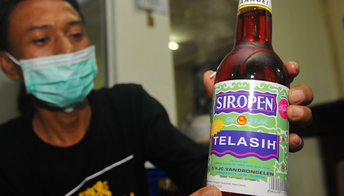 Siropen Telasih, sirop tertua di Indonesia. (Foto: Erfan Hazransyah/Ngopibareng.id)