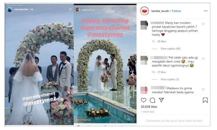 Prosesi pernikahan pasangan pesinetron Anak Jalanan, Gerald Yohanes dan Mezty Mez.