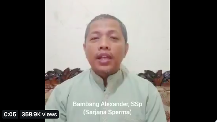 Bambang Alexander Ssp (Sarjana Sperma). (Foto: Twitter)