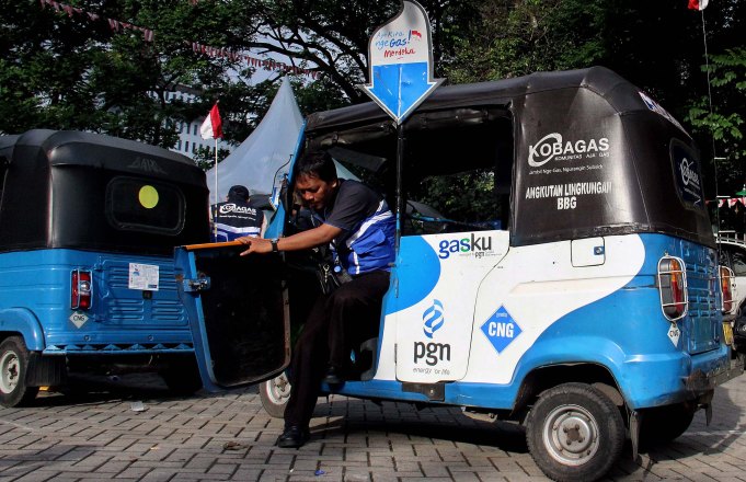 Ilustrasi foto bajaj yang menggunakan gas PT. PGN. (Foto: Aktual)