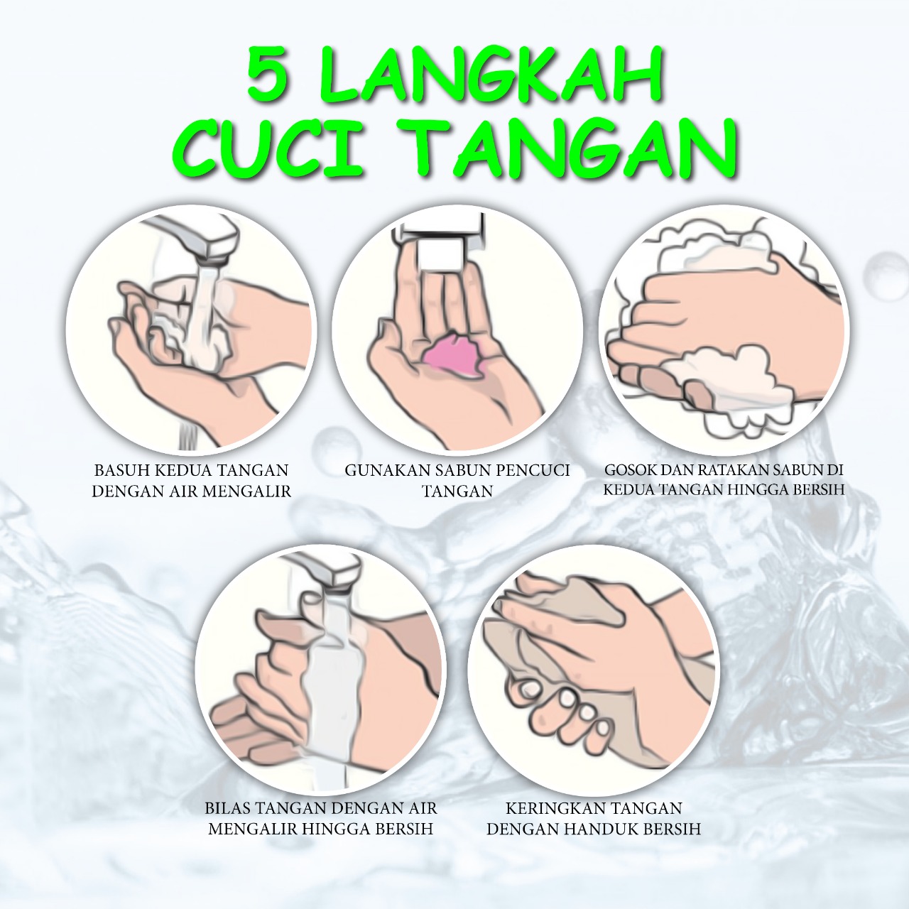 Ilustrasi cuci tangan yang benar. (Ilustrasi Va Fidi/Ngopibareng.id)