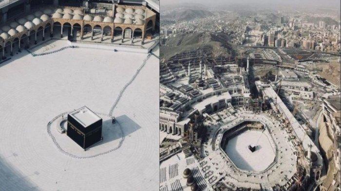 Pemandangan sepi di Masjidil Haram saat pemerintah Arab Saudi memberlakukan penutupan demi mencegah wabah virus corona atau COVID-19. (Foto: Istimewa)