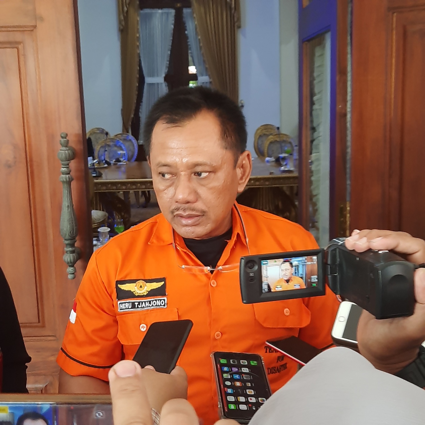 Sekretaris Daerah Provinsi Jatim Heru Tjahjono di Gedung Negara Grahadi. (Foto: Alief/ngopibareng.id)