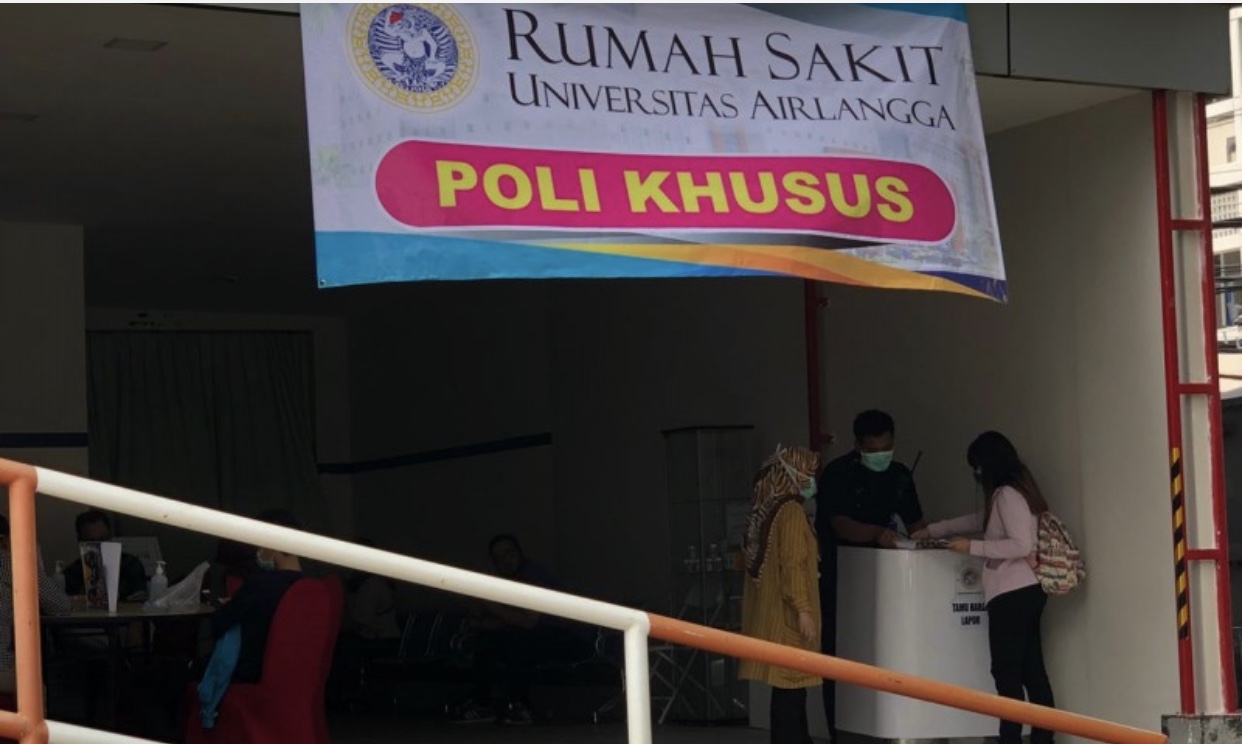 Poli khusus untuk tangani pasien Covid-19 di Rumah Sakit Universitas Airlangga Surabaya (Foto: Istimewa)