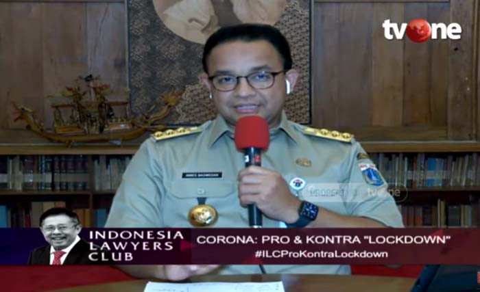 Gubernur DKI Jakarta Anies Baswedan saat tampil di ILC TV-One Selasa malam. (Foto:Youtube)