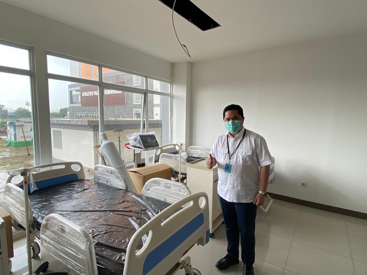 Menteri BUMN Erick Thohir bersama Tim Gugus Tugas Penanganan Covid-19 dalam persiapan Wisma Atlet jadi RS Penanganan Corona di Jakarta. (Foto:Istimewa)