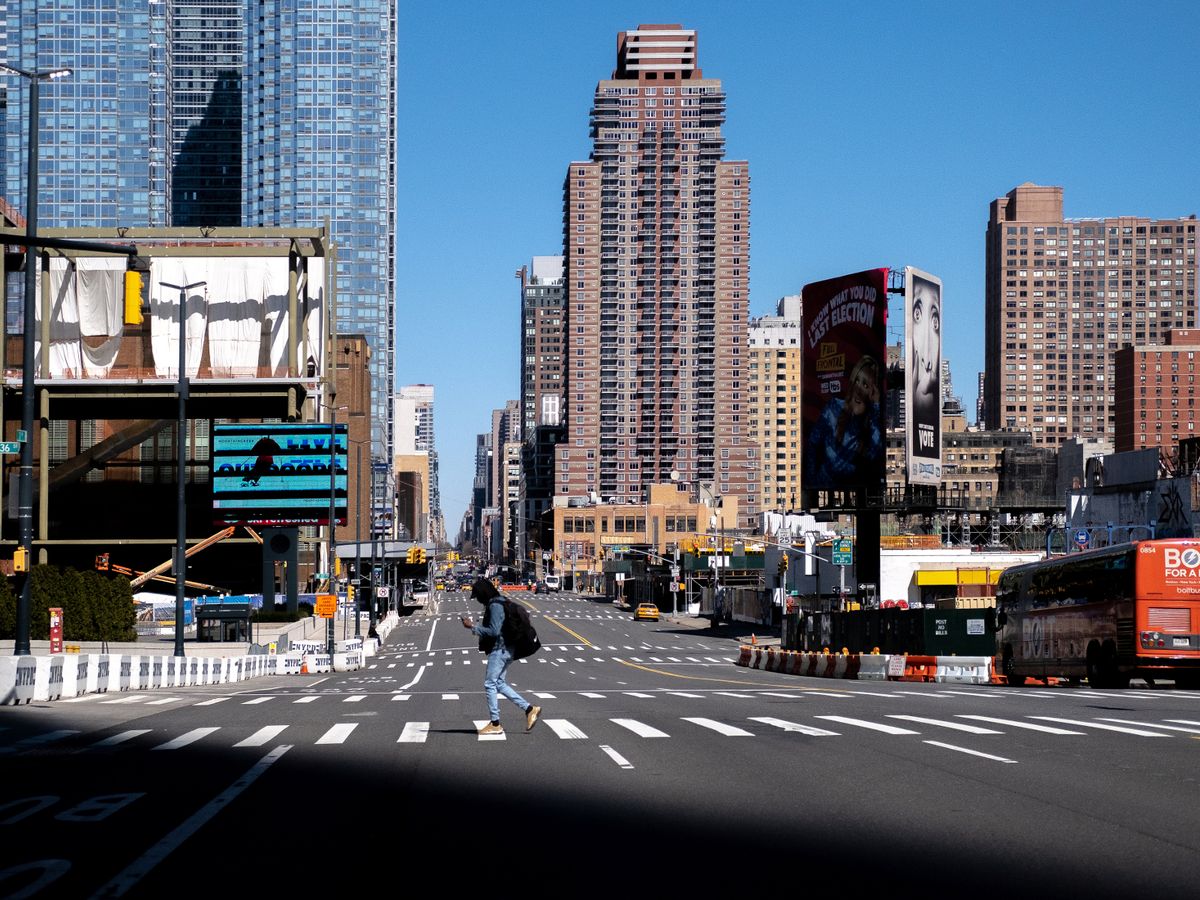 Suasana kota New York, AS, ketika diberlakukan lockdown saat ini. (Foto: Istimewa)