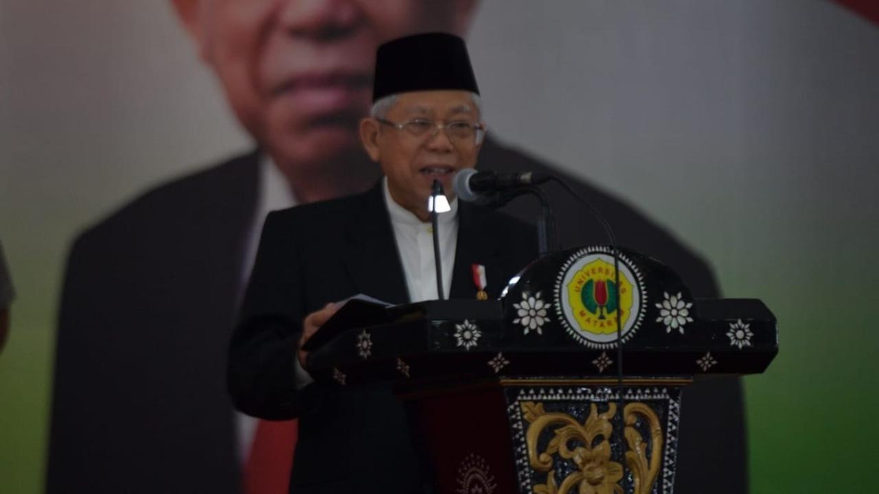 Wapres saat mengunjungi Universitas Mataram, Lombok, NTB. (Foto: Setwapres)