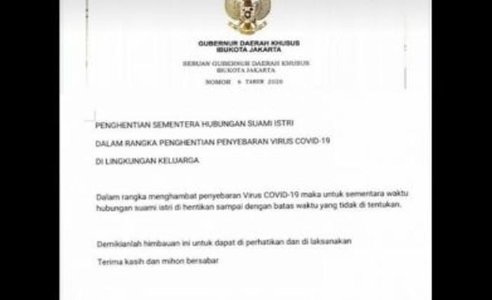 Surat seruan nomor 6 tahun 2020 yang isinya dipalsu. (Foto:Istimewa)