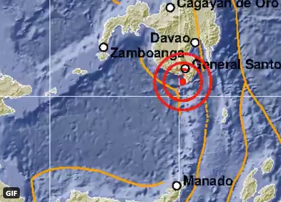 Pusat gempa di Kepulauan Sangihe, Sulawesi Utara. (Foto: BMKG)